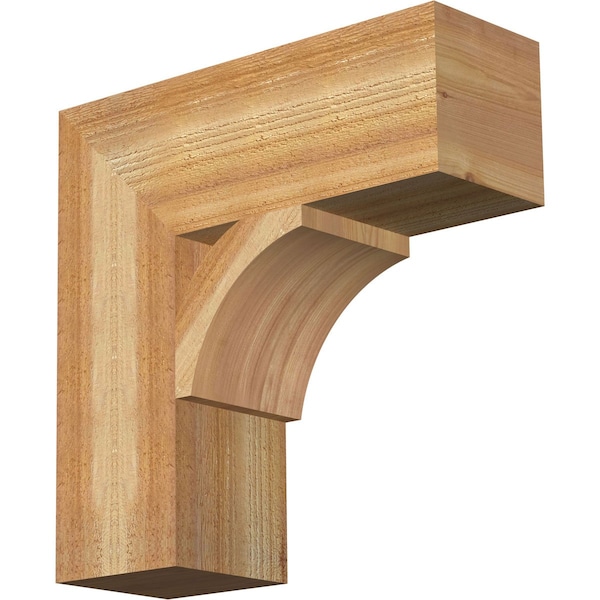 Ekena Millwork Thorton Block Rough Sawn Bracket, Western Red Cedar, 6"W x 18"D x 18"H BKT06X18X18THR05RWR - main